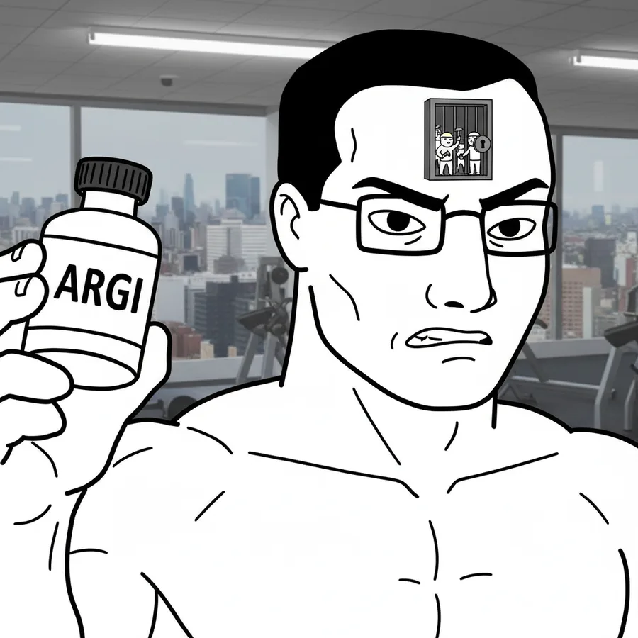 Argireline drawn as a wojak meme: the frown never reaches the forehead
